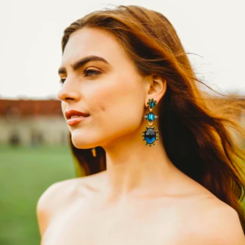Amara Blue Statement Elizabeth Cole Earrings